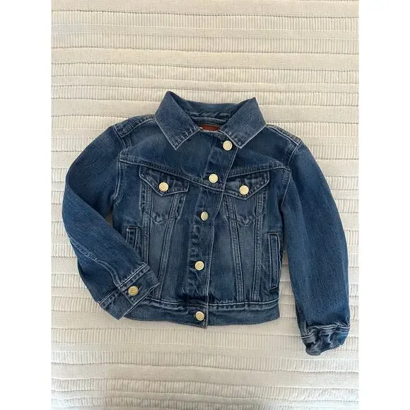 Gap x Cult Gaia Girls' M (8) Asymmetrical Denim Jacket